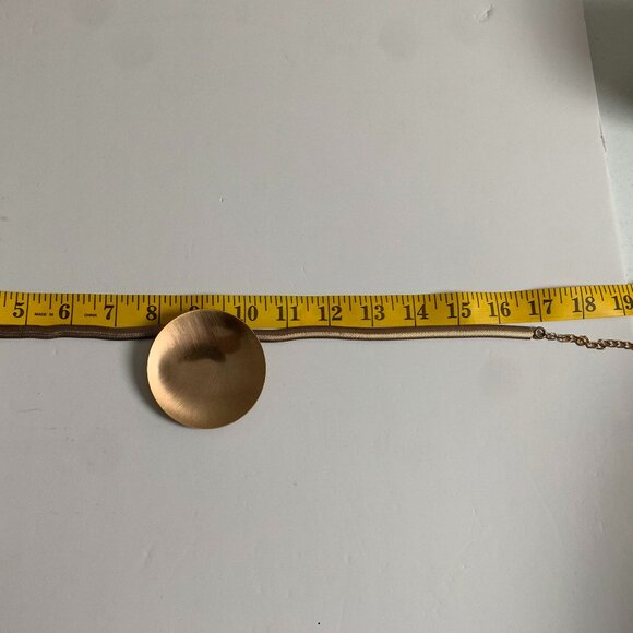 Vintage Gold-Tone Statement Necklace – 17” Snake Chain with Large Round Pendant - Picture 12 of 13